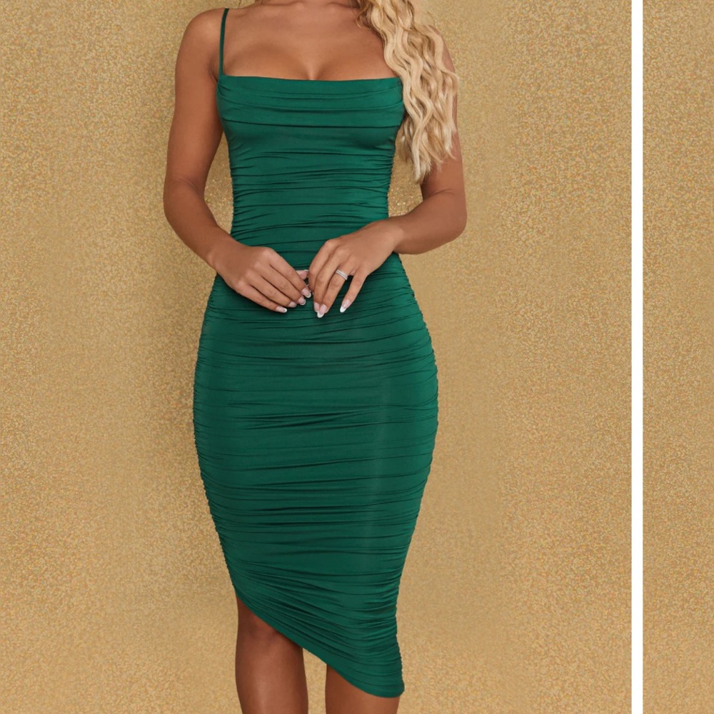 Oh Polly Teal Midi Dress
